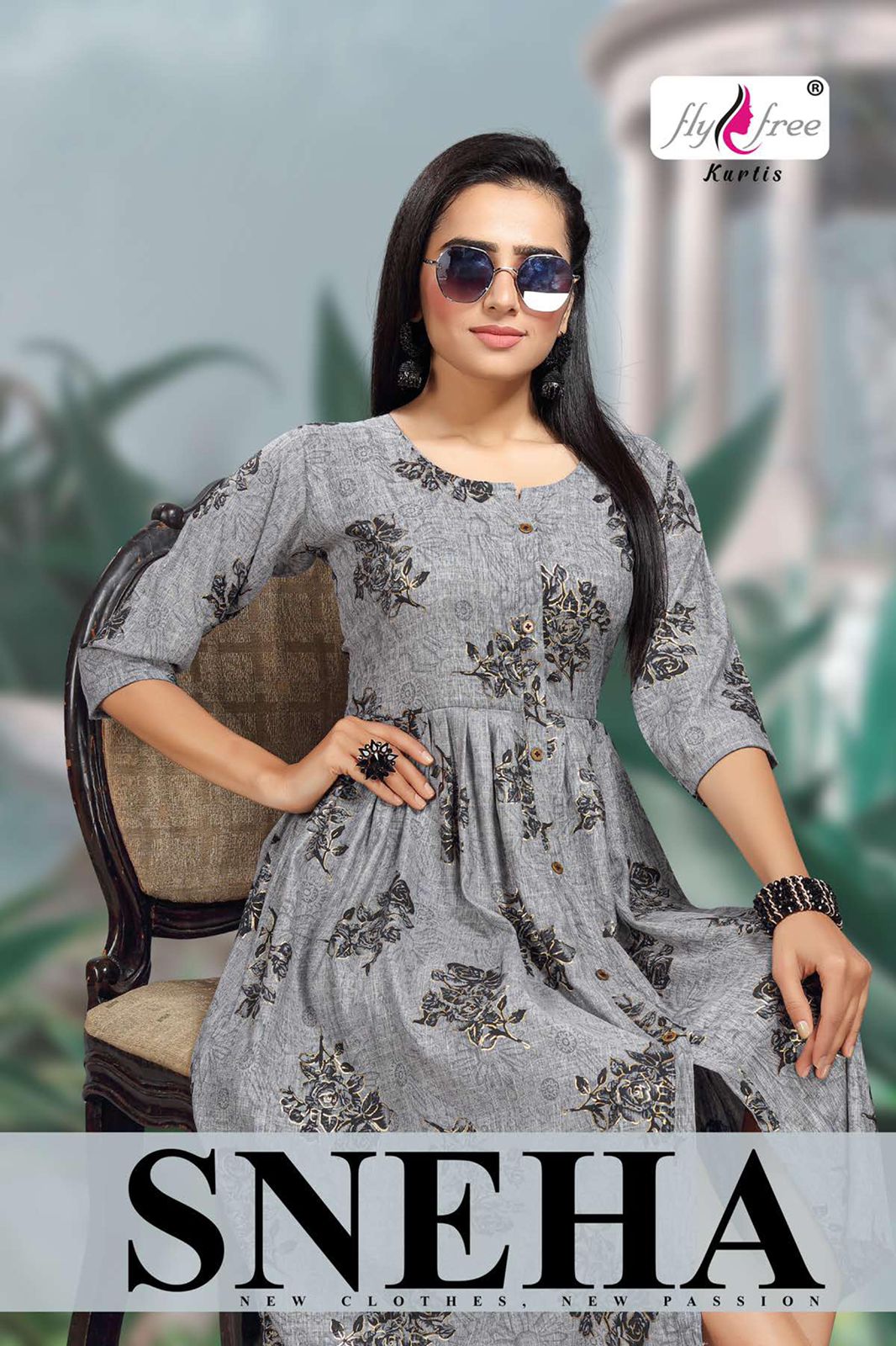 Fly Free Sneha Casual Daily Wear Rayon Printed Anarkali Kurti Collection